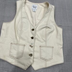 [L] Belle Vere women’s Ivory Jean Vest